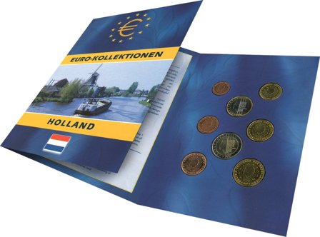 Holland - Euro møntsæt i folder - Dansk