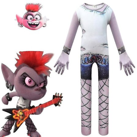 Trolls Barb -asu Lasten Hieno Pukeutumisasu Haalarin ja Maskin Sarja G