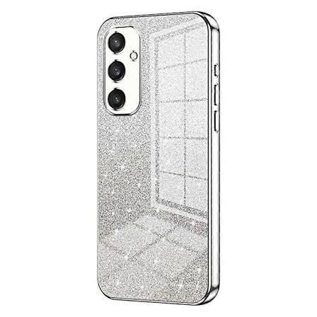 Kompatibel med Samsung Galaxy S25 Cover Elektroplettering Gradient Glitter TPU Telefon Cover - Transparent-lingling}