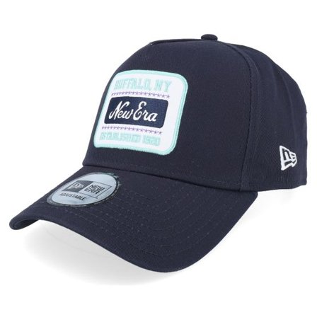New Era - Blå adjustable Keps - Washed Patch Navy A-Frame Adjustable @ Hatstore