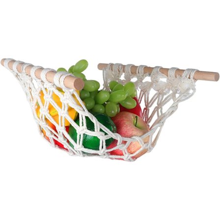 Hængende frugthængekøje til køkken under skab Makrame frugtkurv