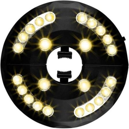 Haveparasollampe, Terrasseparaplylys, 24 LED'er, 3 belysningsmodel, Parasollampe til terrasse, have, stor paraply (varmt lys)
