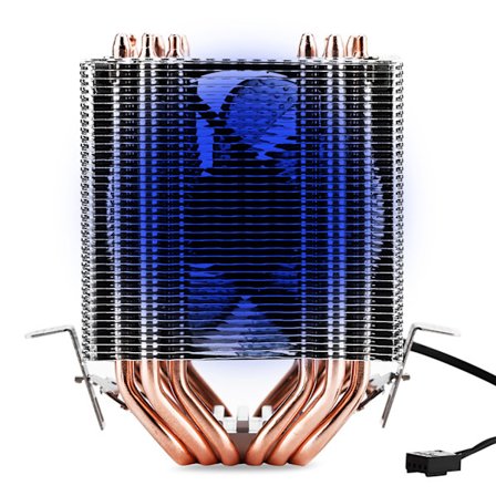 Lämpötilansäätö 6 Heatpipe CPU-jäähy Quiet 8002200 RPM CPU-jäähy AMd INTELilleSininen LED