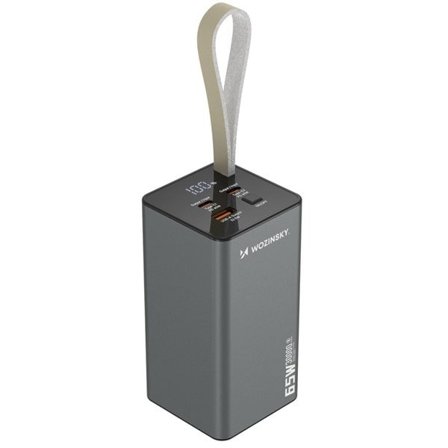 Powerbank 30000mAh med 65W snabbladdning, 2xUSB-C och 1xUSB för laptop och mobil