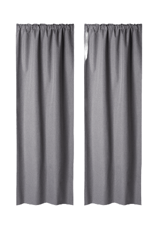 Åhléns Home Mörkläggningsgardin MOLLIE 135x250 cm, 2-pack Gardiner Grå ONESIZE