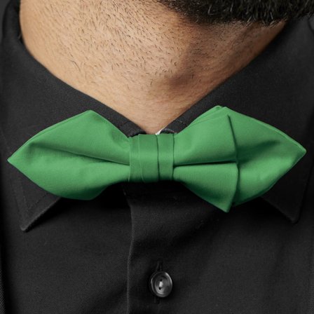 Emerald Green Basic Pointy Pre-Tied Bow Tie for Men - Pre-tied bow ties