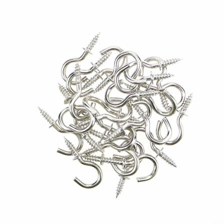 Ruuvinkoukut, 400 kappaletta 1/2 tuuman kuppikoukku ruuvi, hopea