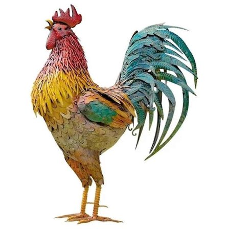 Patriotisk metall hane skilt, skulpturer for hage, gårdsplass, kylling kunst dekor, stående for bakgård kjøkken—yux