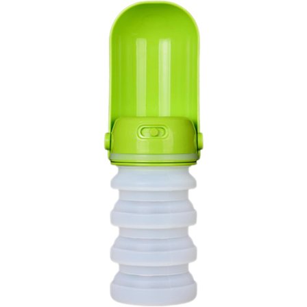 Kokoontaitettava koiran vesipullo, kannettava koiran vesiannostelija kokoonpuristuvalla silikonikupilla, koiran pullot ulkokäyttöön