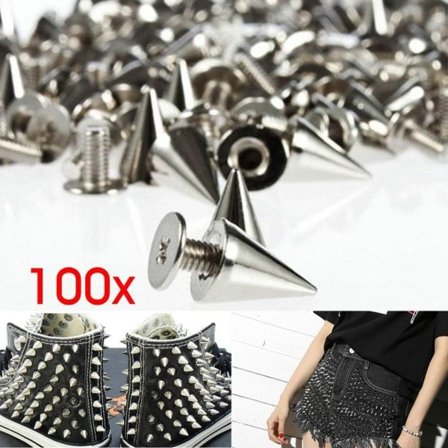 100 kpl / setti 9,5 mm niitit piikit ruuvi takaisin kartio nastat punk tyyli