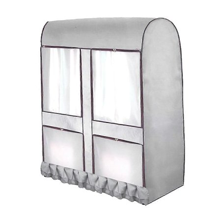 Gennemsigtigt garderobeskabsovertræk, tøjovertræk, Oxford tøjstativ, støvovertræk, fugttæt, vandtæt hængende dragtpose (Grå/Medium)