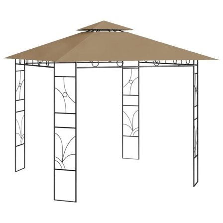 vidaXL Paviljong 3x3x2,7 m taupe 160 g/m²