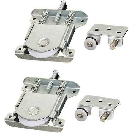 2 stk. skydedørsruller, skydedørsdele til garderobeskabsdør, hjul, ruller, skabsløbere, skydeskabsruller, belastning 20 kg