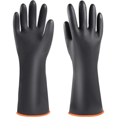 45 cm holdbare latexhandsker, modstandsdygtige over for stærke syrer, industrielle