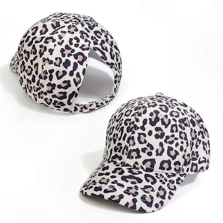 Justerbar baseballcaps med hestehale for barn - Sommerhatt for stranden med hull for høy knute for jenter utendørsaktiviteter