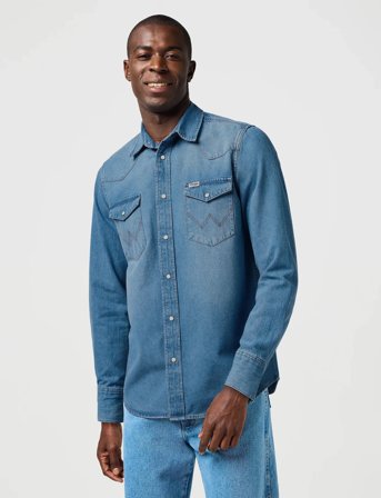 Wrangler Western Shirt - Blue - M