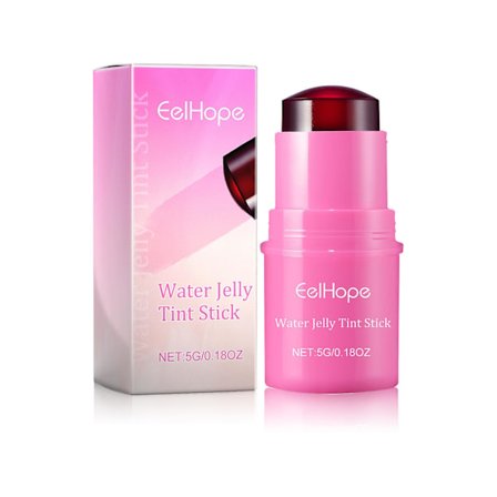 Vann Jelly Tint Stick, Kjølende Vann Jelly Tint, Spritz Sheer Lip & Cheek Stain Byggbar Akvarell Finish Lip Stain Jelly Blush Stick Lip