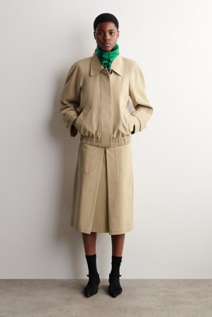 COS Women's Foulard In Seta A Quadri in Verde