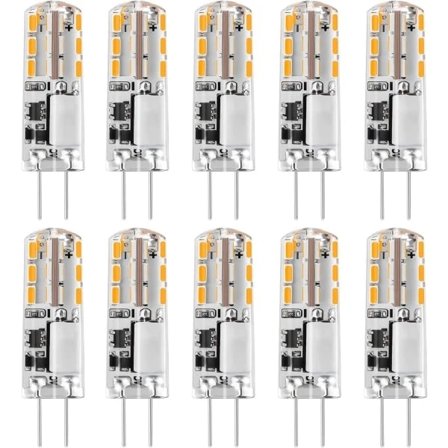 G4 LED-pærer 12V Varm Hvid 3000K 120LM, 2W Ikke Dæmpbar 10-pak