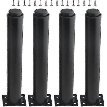 (25-42cm, svart) Sett med 4 sterke justerbare møbelben i metall - På lager