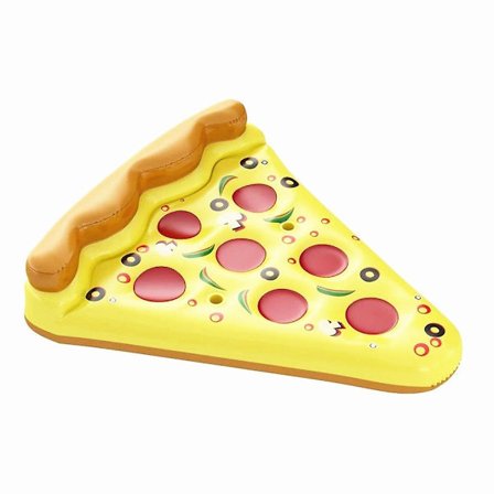 Stor Pizza Slice Uppblåsbar Poolmadrass, Roliga Poolleksaker, Simfestleksaker, Sommarmadrass, 1-pack