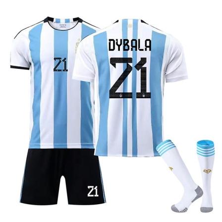 22/23 Argentina Barn Vuxen Fotboll Hemma tröja Messi/dybala/dimaria Kits Fotbollströja T-shirt T-shirt kostym Dimaria Dybala S (165-170cm)