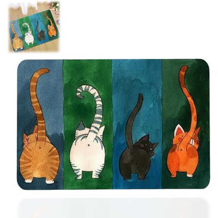 Tervetuloa-matto etuovelle, tervetuloa-matto, hauska kissamatto liukastumattomalla pohjalla sisä- ja ulkokäyttöön kylpyhuoneeseen (45 * 70 cm)