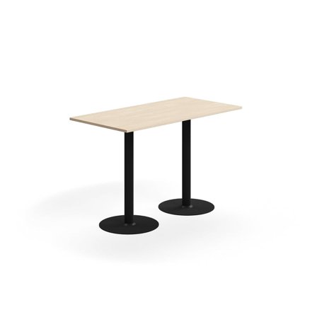 Bar table ALVA, 1400x700x900 mm, floor fixed, high pressure laminate, black/birch