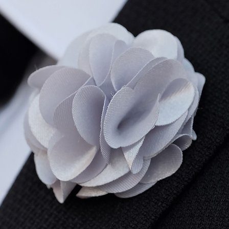 Floare de rever de lux argintie pentru bărbați - Ace de rever cu floare