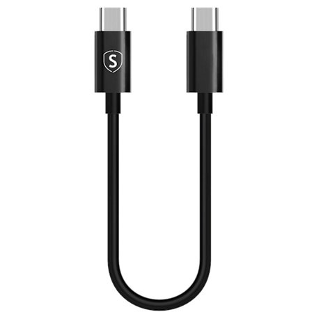 SiGN Snabbladdningskabel USB-C till USB-C 60W, 3A, PD, 0.25m - Svart