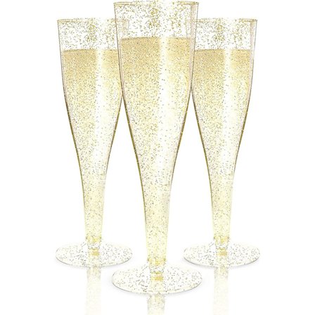 30 Champagneglass i plast | Gull