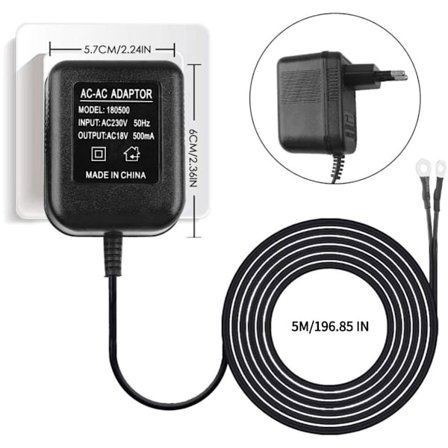 Video-ovikelloadapteri - 5 m kaapeli - 230 V - 18 V - AC230V, 50 Hz, 500 mA - Ovikellon virtalähde - Ovikellon virtasovitin