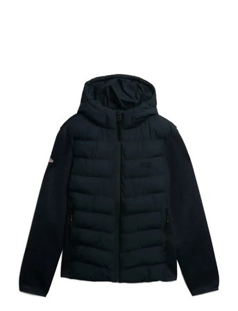 Hooded Storm Knit Hybrid Jkt Navy Superdry