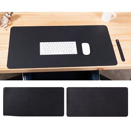 Musemåtte 80x40cm PU Læder Skrivebordsmåtte - Perfekt til Kontor og Hjemmebrug, Beskytter Dit Skrivebord og Giver en Glat Overflade Black D