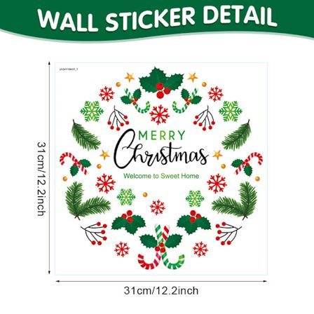 2 kpl Joulun Ikkunatarrat Seppele Joulupukki Seinätarra Hyvää Joulua Tarra Makuuhuoneeseen