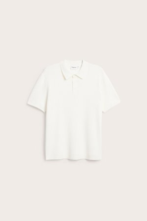 Kappahl | Sweter z krótkimi rękawami, z dzianiny o wyraźnej strukturze, z kołnierzem Offwhite L | Offwhite