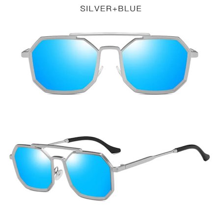 2022 Polygon Punk Solglasögon Män Kvinnor Märke Vintage Solglasögon Metall Steampunk Stil Mode Oculos de sol UV400