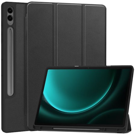 SKALO Samsung Tab S9+/S9 FE+ Trifold Suojakotelo - Musta