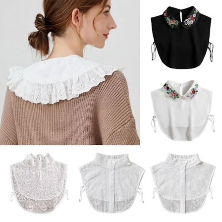 Fashion Chiffon Cotton Classic Clothes Accessories Lapel Shirt Fake Collar Blouse False Collar