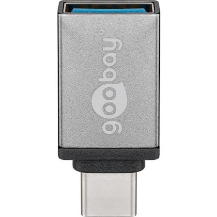 USB-C /USB-A 3.0 OTG SuperSpeed-adapter för laddningskablar, grå