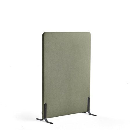 Skærmvæg ZONE, 1360x1000x46 mm, stof Rivet, sorte ben, blågrøn