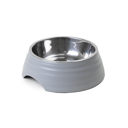 Selected by ZOO - Mat- og vannskål Ripple Grey S 160 ml, 14x4,5 cm - Hund - Matplass & vannautomater for hund - Matskåler og vannskåler - ZOO.no