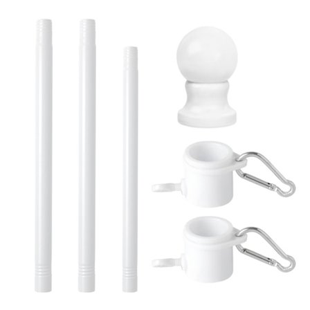 Flagstang i rustfrit stål jernrør Romersk stang hængende flagstang udendørs teleskopisk sammensplejsning 4ft