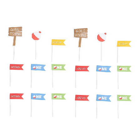 30 stk Fisketema Kakepynt Kreativ Cupcake Ornament Kakepinner Dekor Dessertpynt For Fest Bursdag M