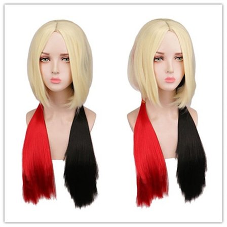 Peruker för Harley Quinn Hair Peruker Carnival Party Cosplay Yellow One Size