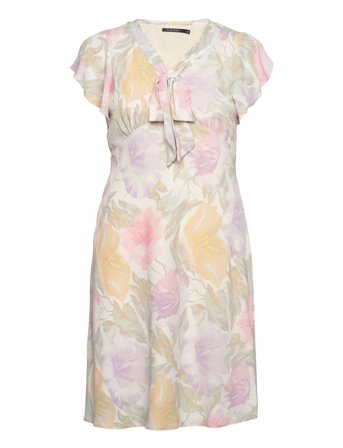 Lauren Ralph Lauren | Floral Bubble Crepe Tie-Neck Dress | 38