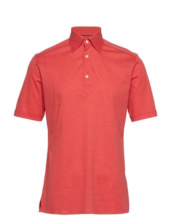 Men's Shirt: Casual Pique Polos Short-sleeved Punainen Eton