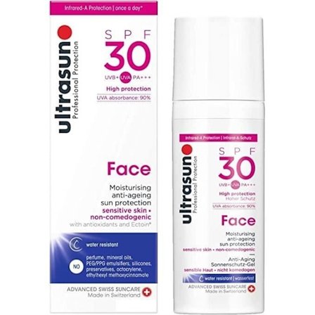 Aurinkogeeli - ULTRASUN - SPF30 - 30 ml - Ikääntymistä ehkäisevä - Ei tukkeuta huokosia