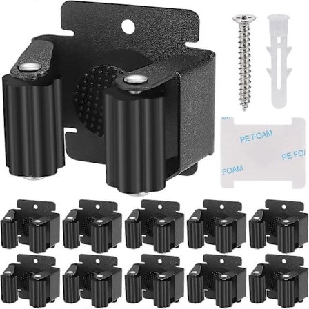 10-pack Verktygshållare, Kvastskaftshållare, Vägg, Kvastskaftshållare, Väggfäste för Mopp, Kvast, Skyffel, Verktyg