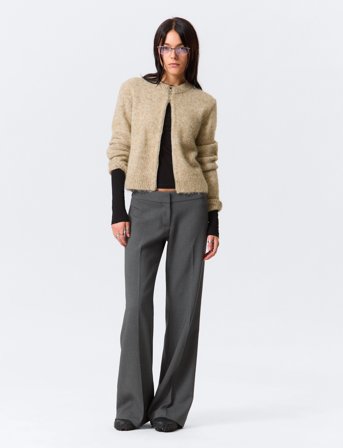 Weekday Flared Trousers - Grey - 42